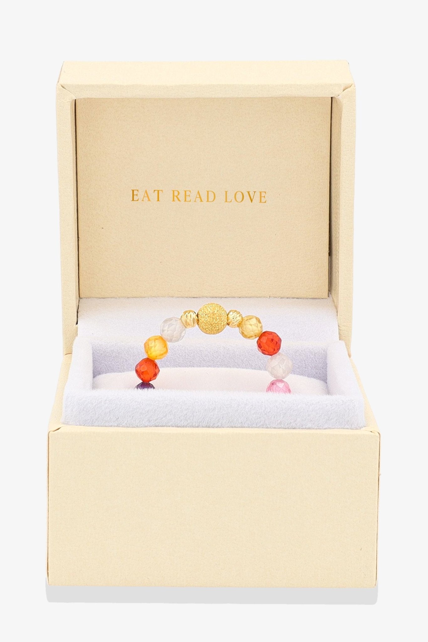 Multi Gemstone Gold Vermeil Stretch Ring - Wealth - Eat.Read.Love.