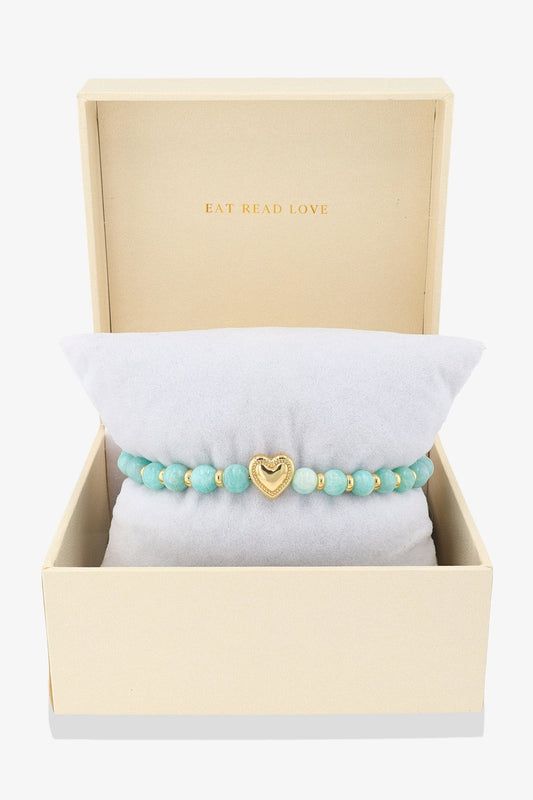 Natural Amazonite Heartbeat of Gold Bracelet - Eat.Read.Love.