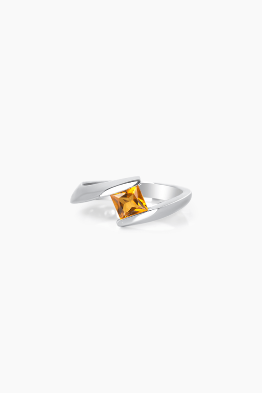 Natural Citrine 14k White Gold Ring - Eat.Read.Love.