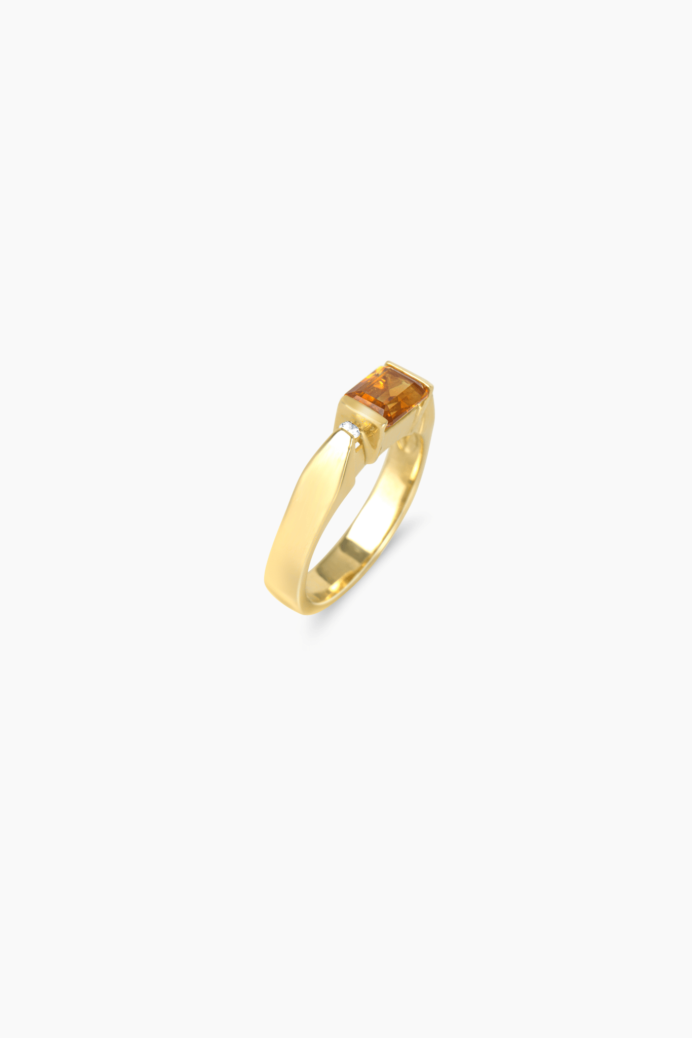 Natural Citrine 14k Yellow Gold Ring With Real Diamonds - Eat.Read.Love.