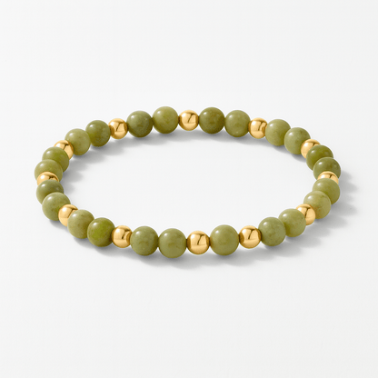 Natural Green Jade with Real Gold Bracelet - Eat.Read.Love.