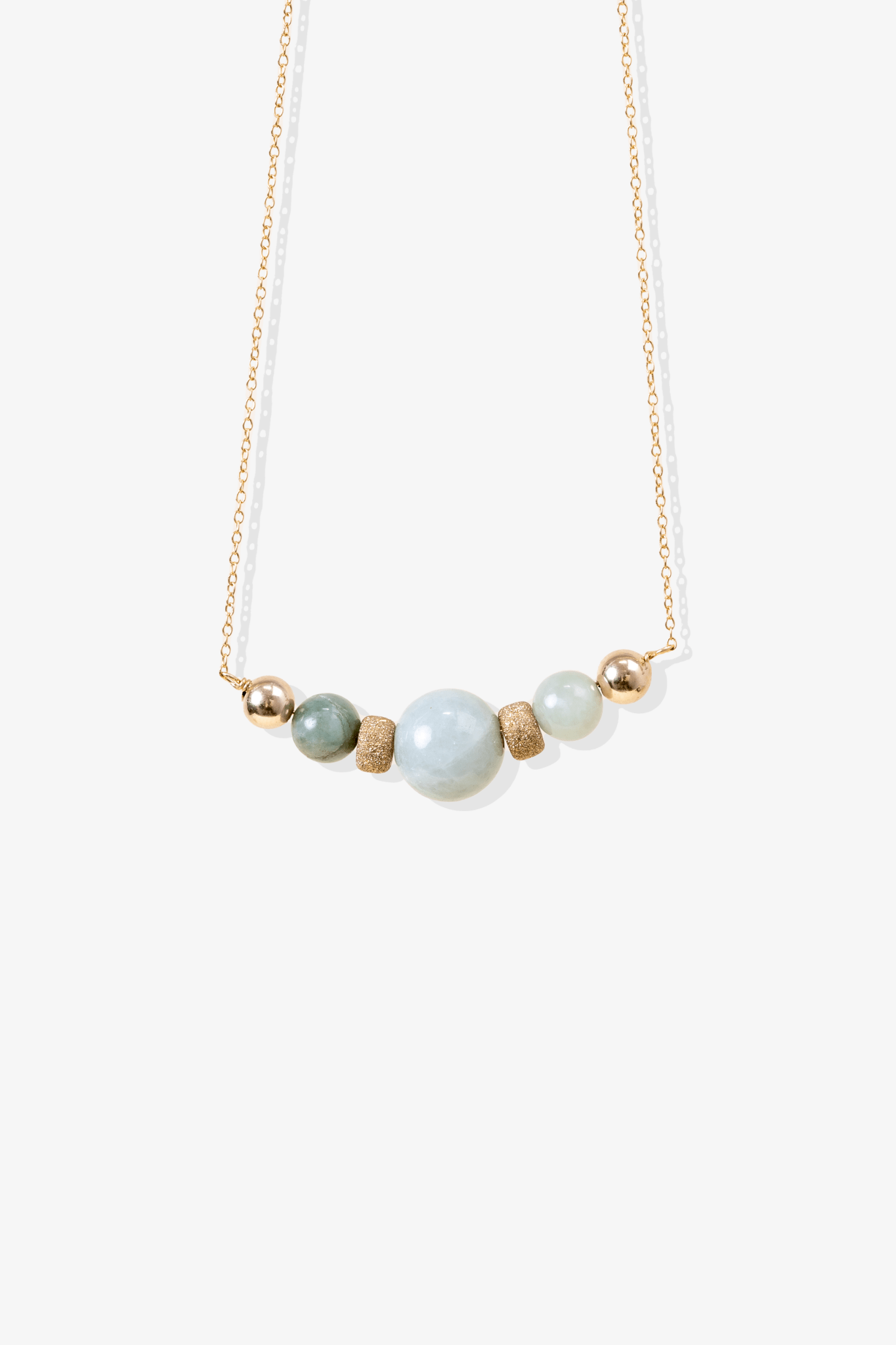 Natural Jade Necklace with REAL gold beads 14k REAL Gold - Eat.Read.Love.