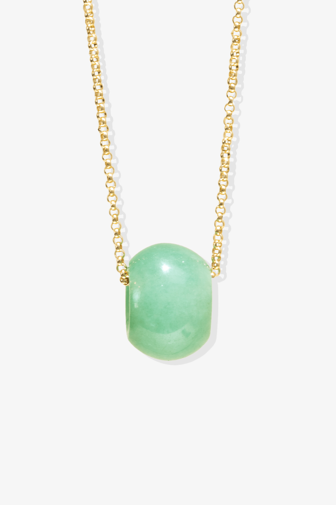 Natural Jade Rondelle Necklace 14k REAL Gold - Eat.Read.Love.