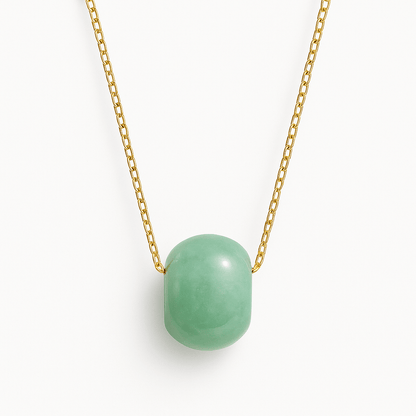Natural Jade Rondelle Necklace 14k REAL Gold - Eat.Read.Love.