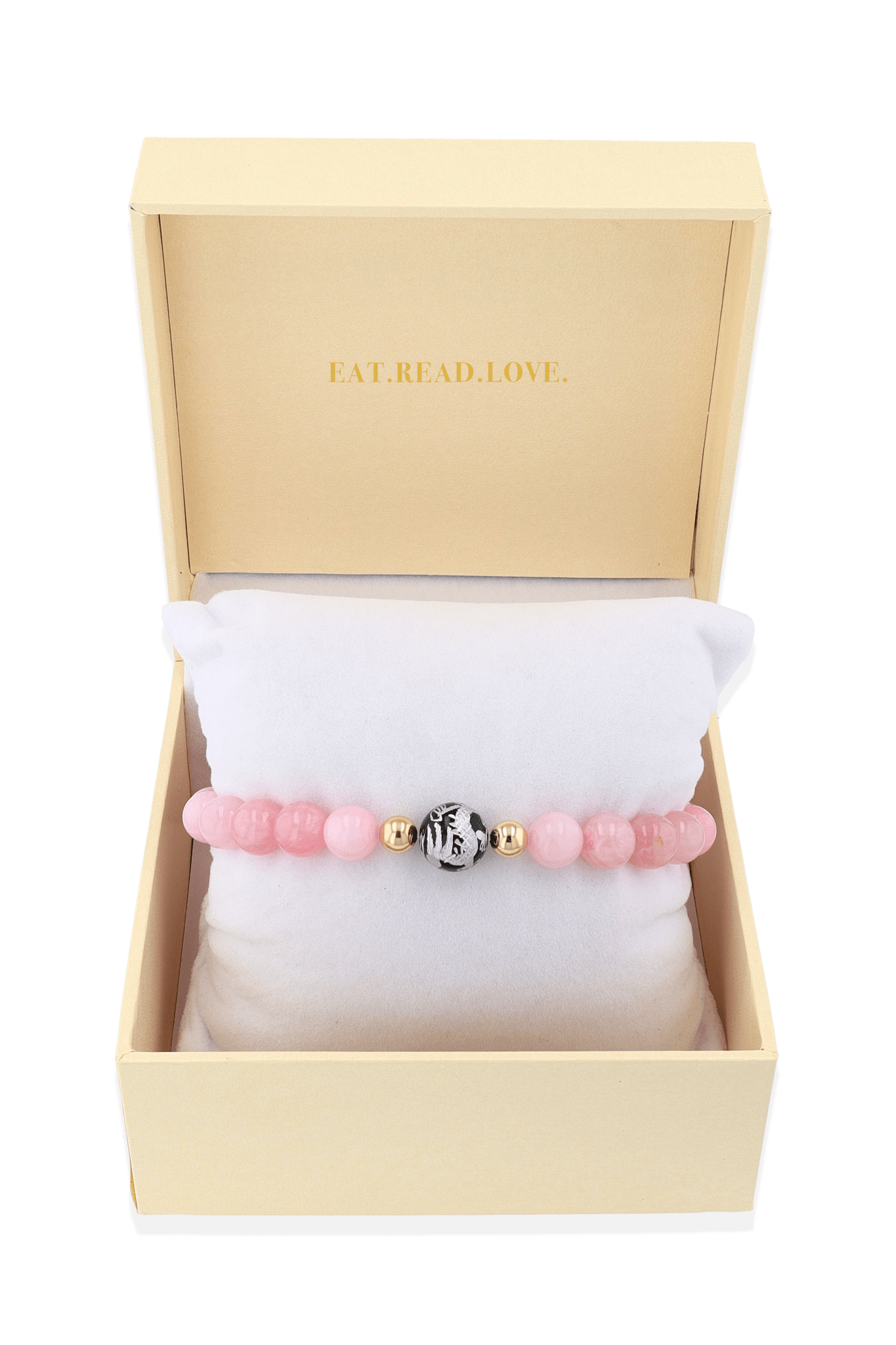 Natural Rose Quartz Feng Shui Dragon Lucky Bracelet - Eat.Read.Love.