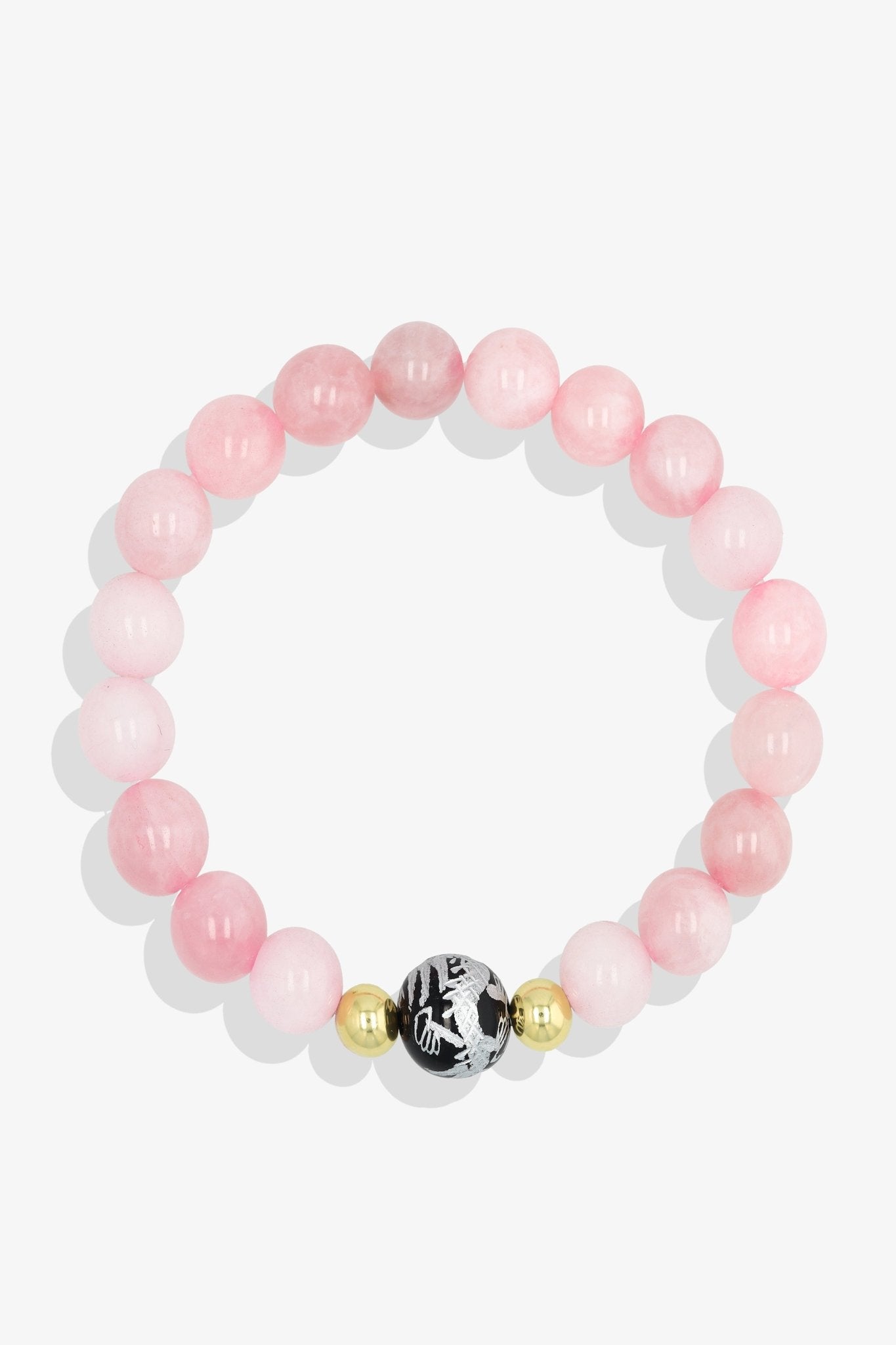 Natural Rose Quartz Feng Shui Dragon Lucky Bracelet - Eat.Read.Love.