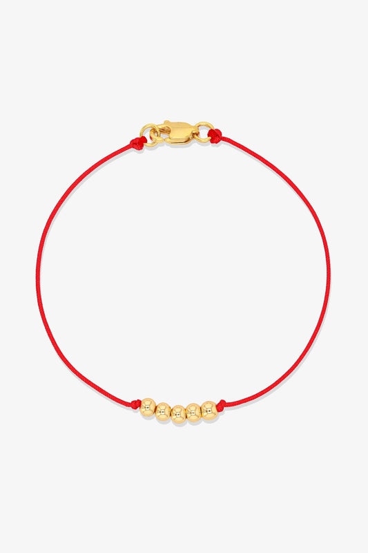 Numerology Red Thread Bracelet with REAL Gold - 1 - Eat.Read.Love.