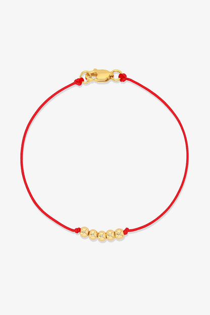 Numerology Red Thread Bracelet with REAL Gold - 3 - Eat.Read.Love.