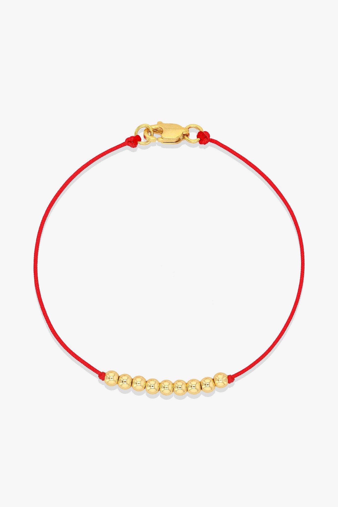 Numerology Red Thread Bracelet with REAL Gold - 3 - Eat.Read.Love.