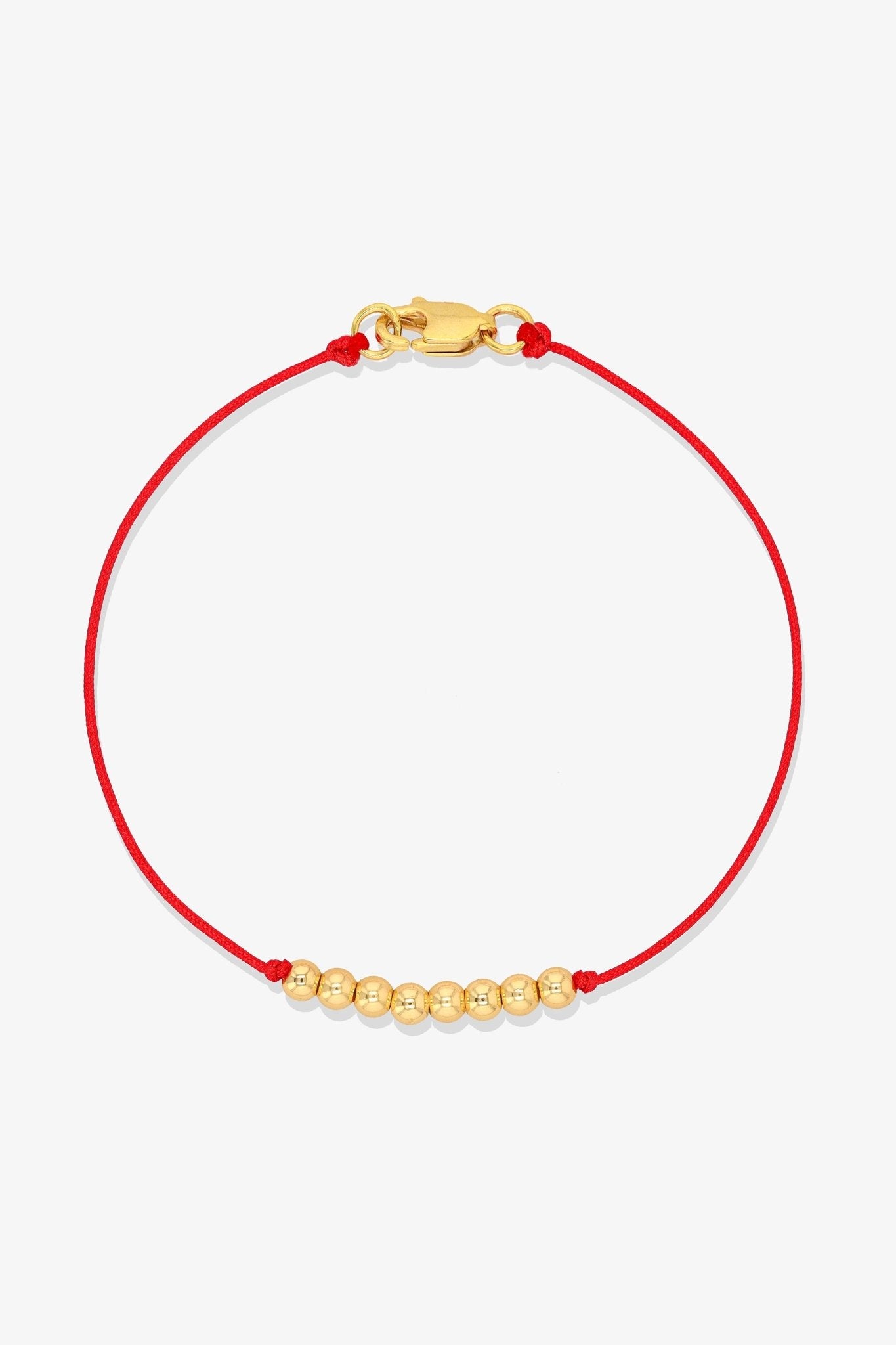 Numerology Red Thread Bracelet with REAL Gold - 3 - Eat.Read.Love.