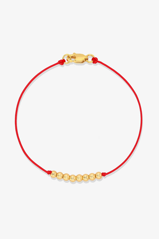 Numerology Red Thread Bracelet with REAL Gold - 3 - Eat.Read.Love.