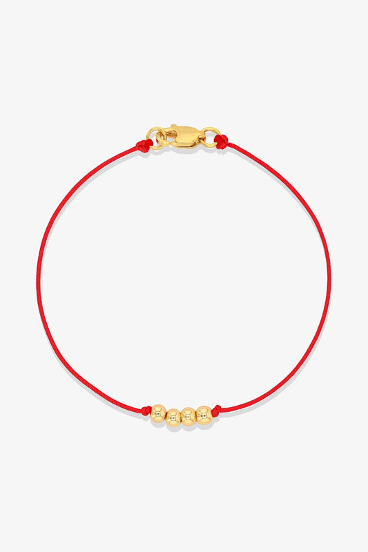 Numerology Red Thread Bracelet with REAL Gold - 3 - Eat.Read.Love.