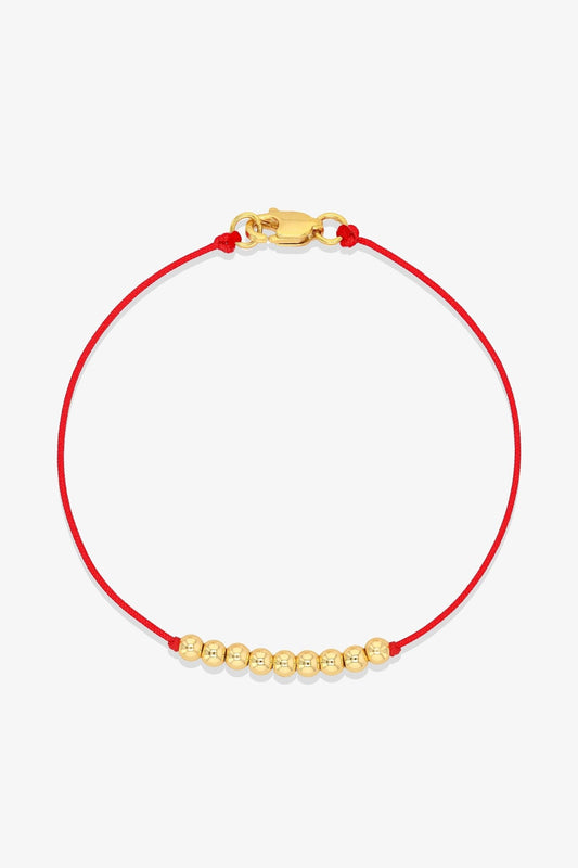 Numerology Red Thread Bracelet with REAL Gold - 4 - Eat.Read.Love.