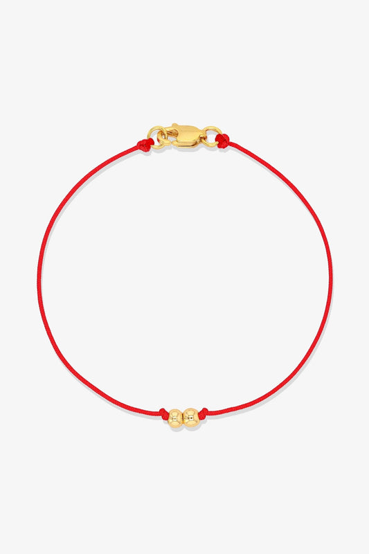 Numerology Red Thread Bracelet with REAL Gold - 4 - Eat.Read.Love.