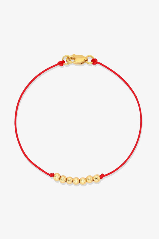 Numerology Red Thread Bracelet with REAL Gold - 4 - Eat.Read.Love.