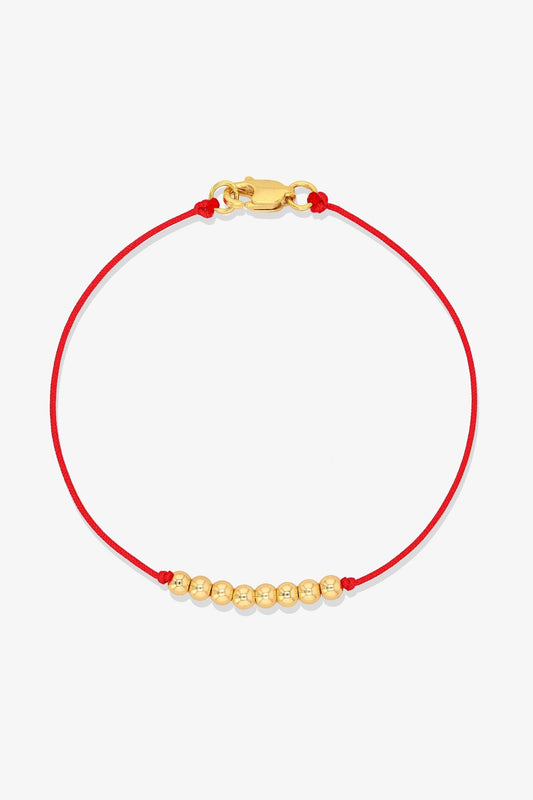 Numerology Red Thread Bracelet with REAL Gold - 4 - Eat.Read.Love.