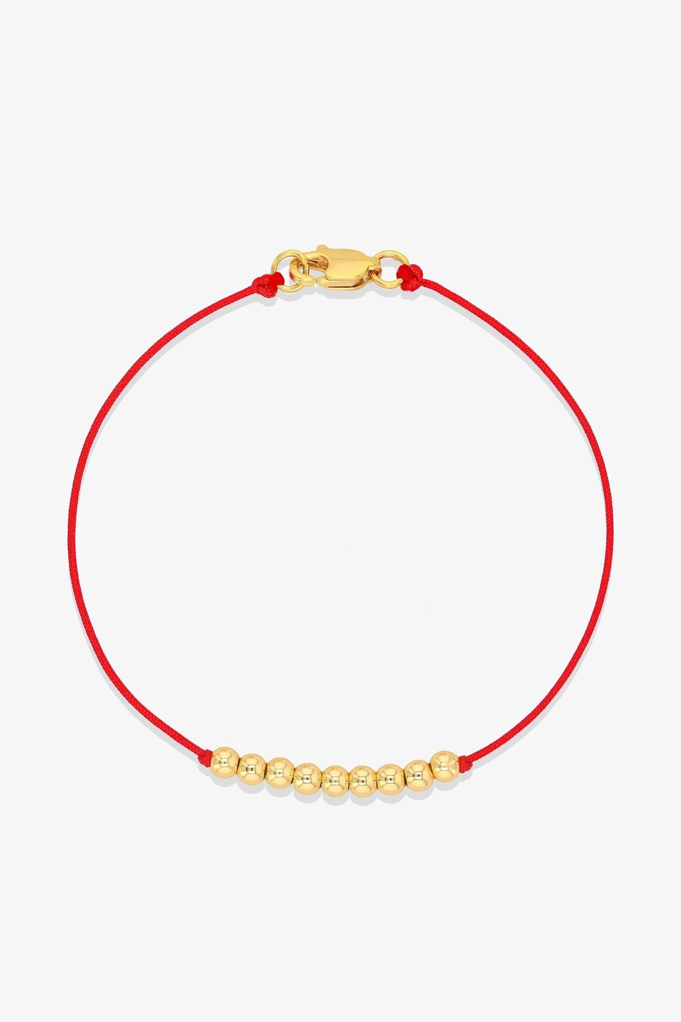 Numerology Red Thread Bracelet with REAL Gold - 5 - Eat.Read.Love.