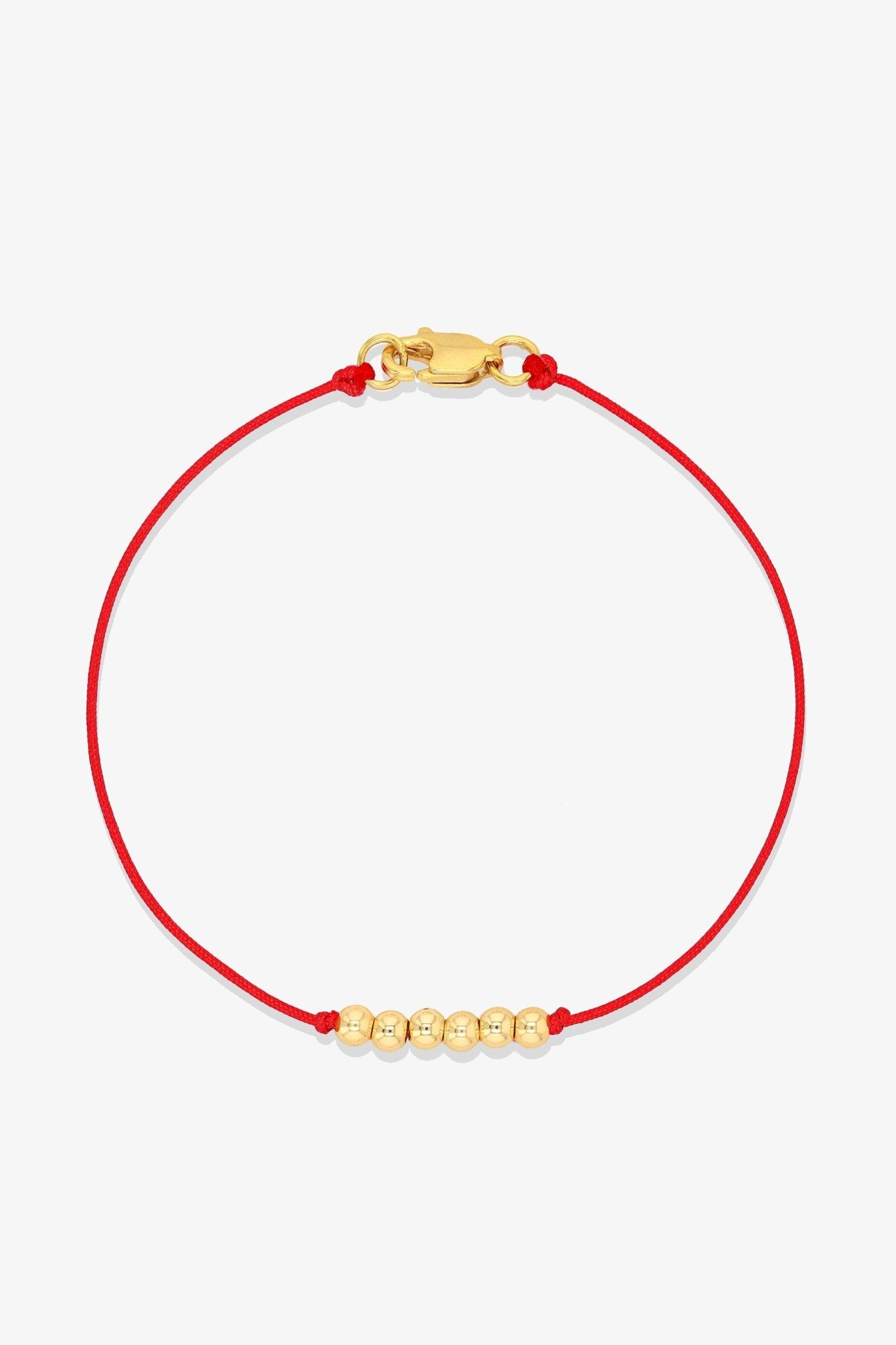 Numerology Red Thread Bracelet with REAL Gold - 5 - Eat.Read.Love.