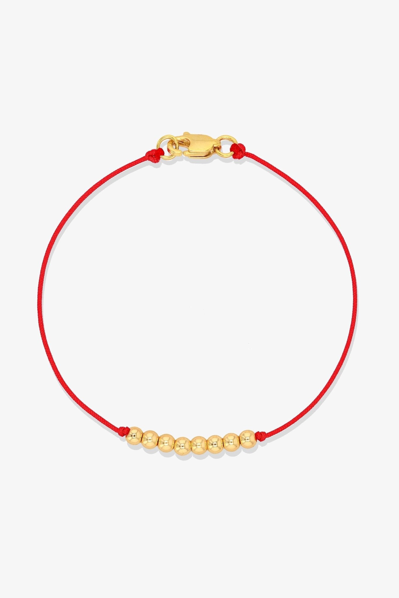 Numerology Red Thread Bracelet with REAL Gold - 6 - Eat.Read.Love.