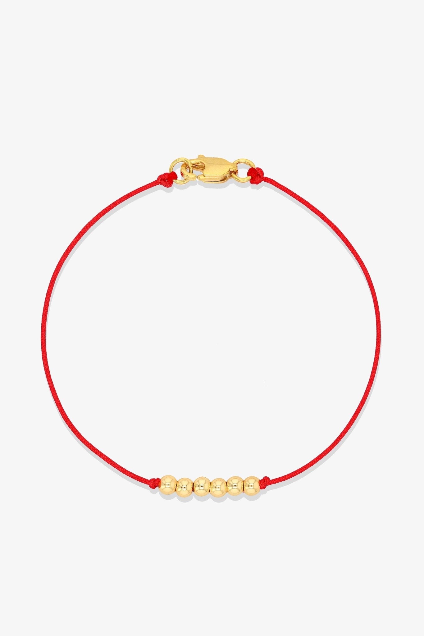 Numerology Red Thread Bracelet with REAL Gold - 6 - Eat.Read.Love.