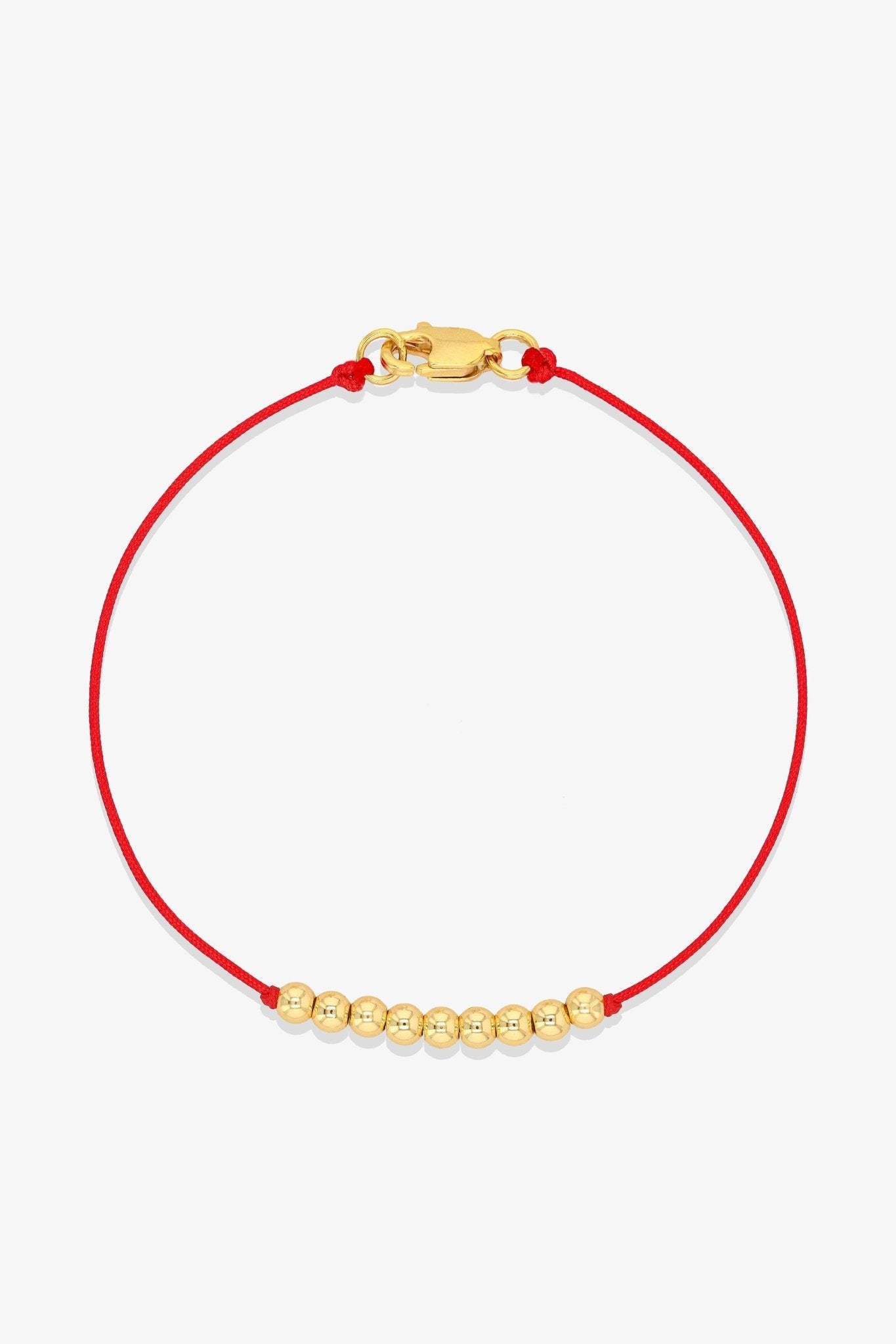 Numerology Red Thread Bracelet with REAL Gold - 6 - Eat.Read.Love.