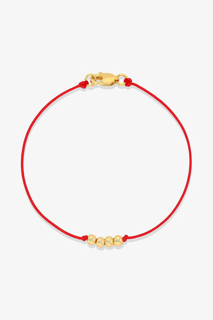 Numerology Red Thread Bracelet with REAL Gold - 6 - Eat.Read.Love.