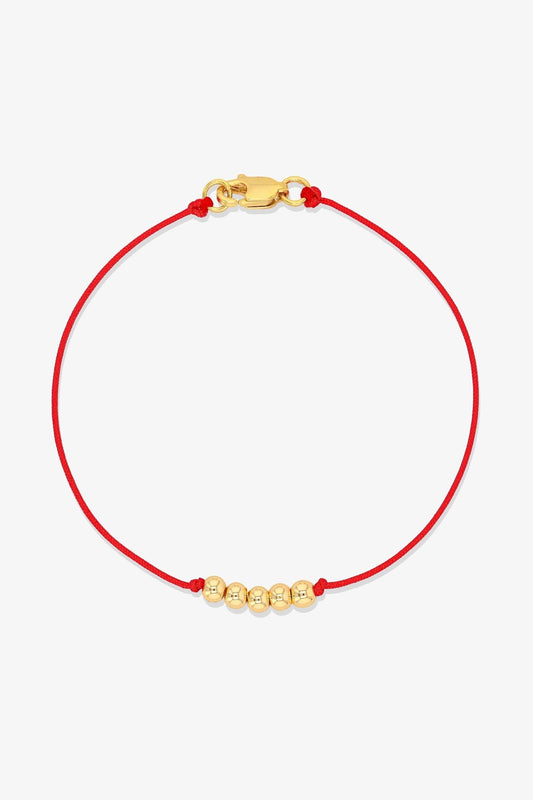 Numerology Red Thread Bracelet with REAL Gold - 7 - Eat.Read.Love.