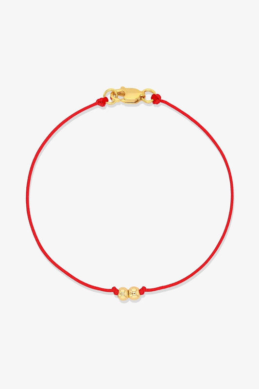 Numerology Red Thread Bracelet with REAL Gold - 7 - Eat.Read.Love.