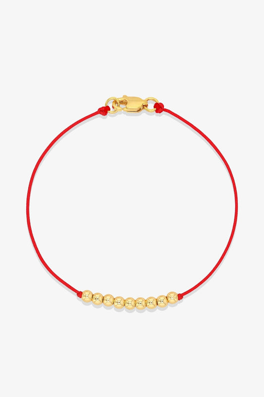 Numerology Red Thread Bracelet with REAL Gold - 7 - Eat.Read.Love.