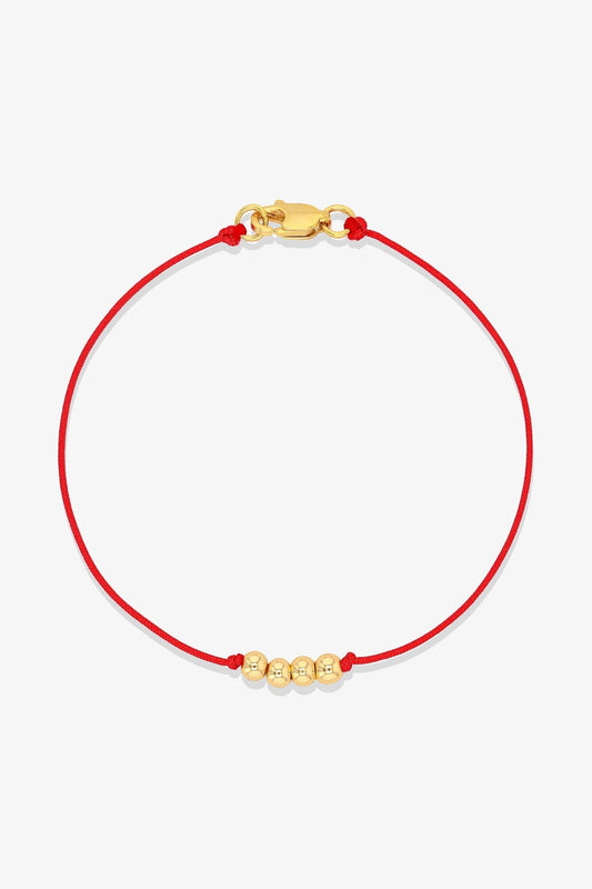 Numerology Red Thread Bracelet with REAL Gold - 9 - Eat.Read.Love.