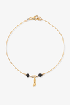 Power Black Spinel REAL Gold Bracelet With Charm