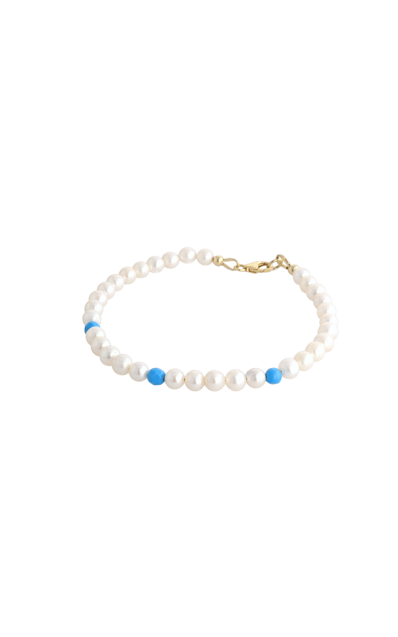 Peaceful Fresh Water Pearl and Turquoise Bracelet - Eat.Read.Love.