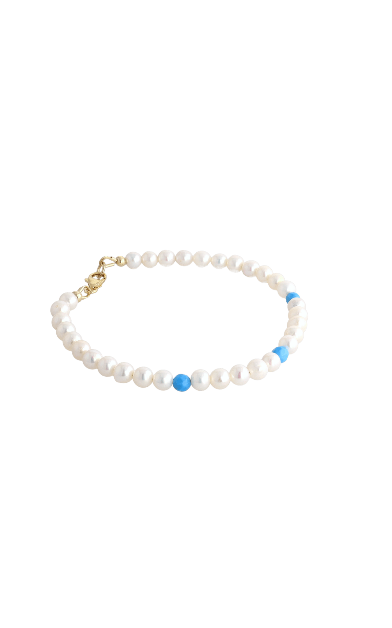 Peaceful Fresh Water Pearl and Turquoise Bracelet - Eat.Read.Love.