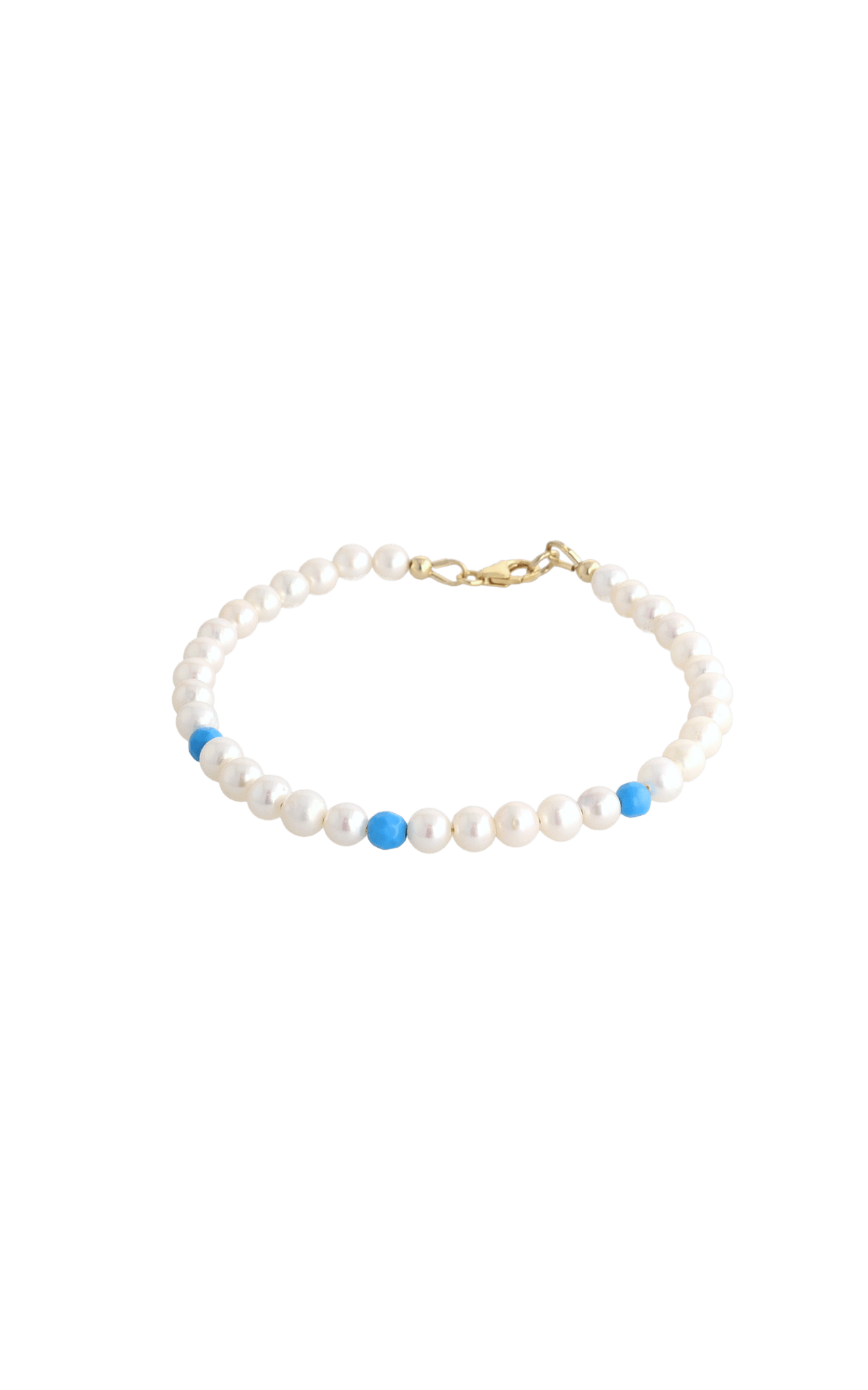 Peaceful Fresh Water Pearl and Turquoise Bracelet - Eat.Read.Love.