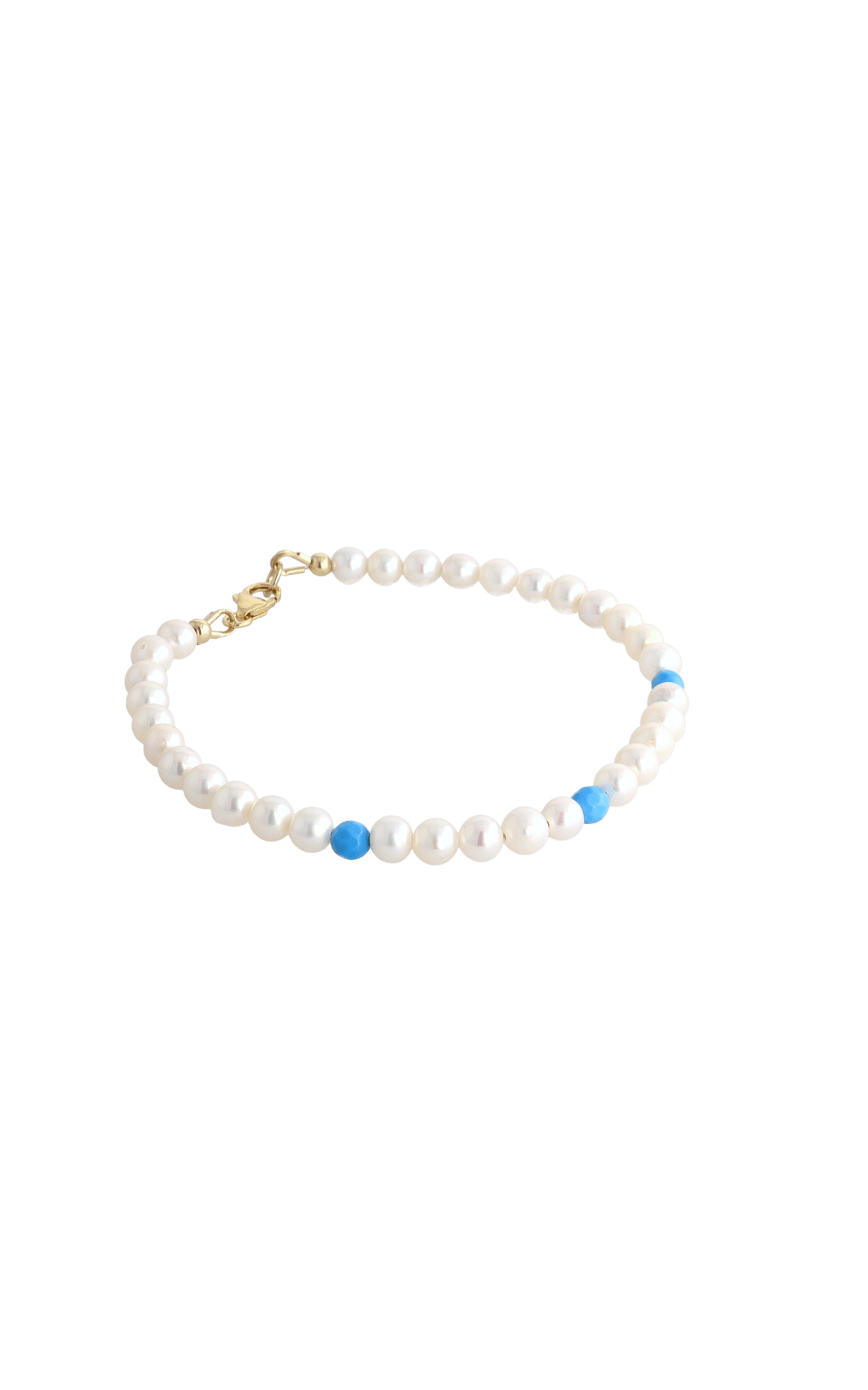 Peaceful Fresh Water Pearl and Turquoise Bracelet - Eat.Read.Love.