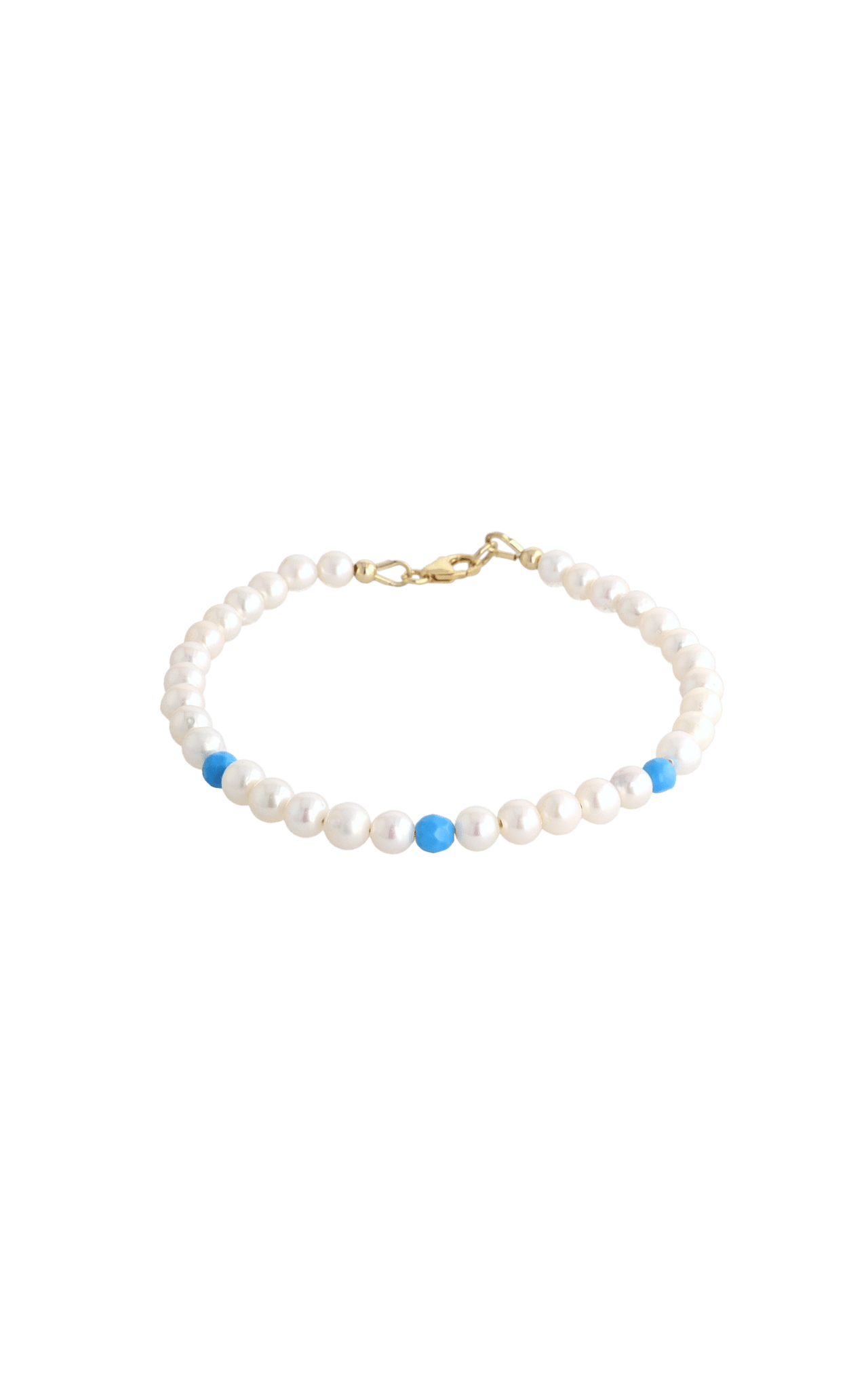 Peaceful Fresh Water Pearl and Turquoise Bracelet - Eat.Read.Love.