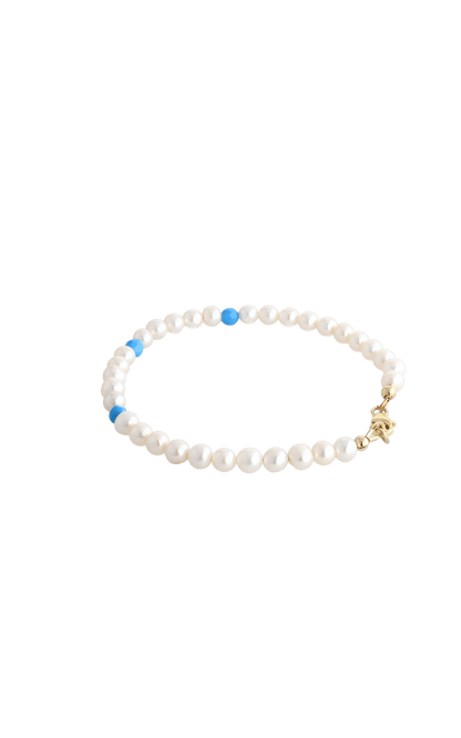 Peaceful Fresh Water Pearl and Turquoise Bracelet - Eat.Read.Love.