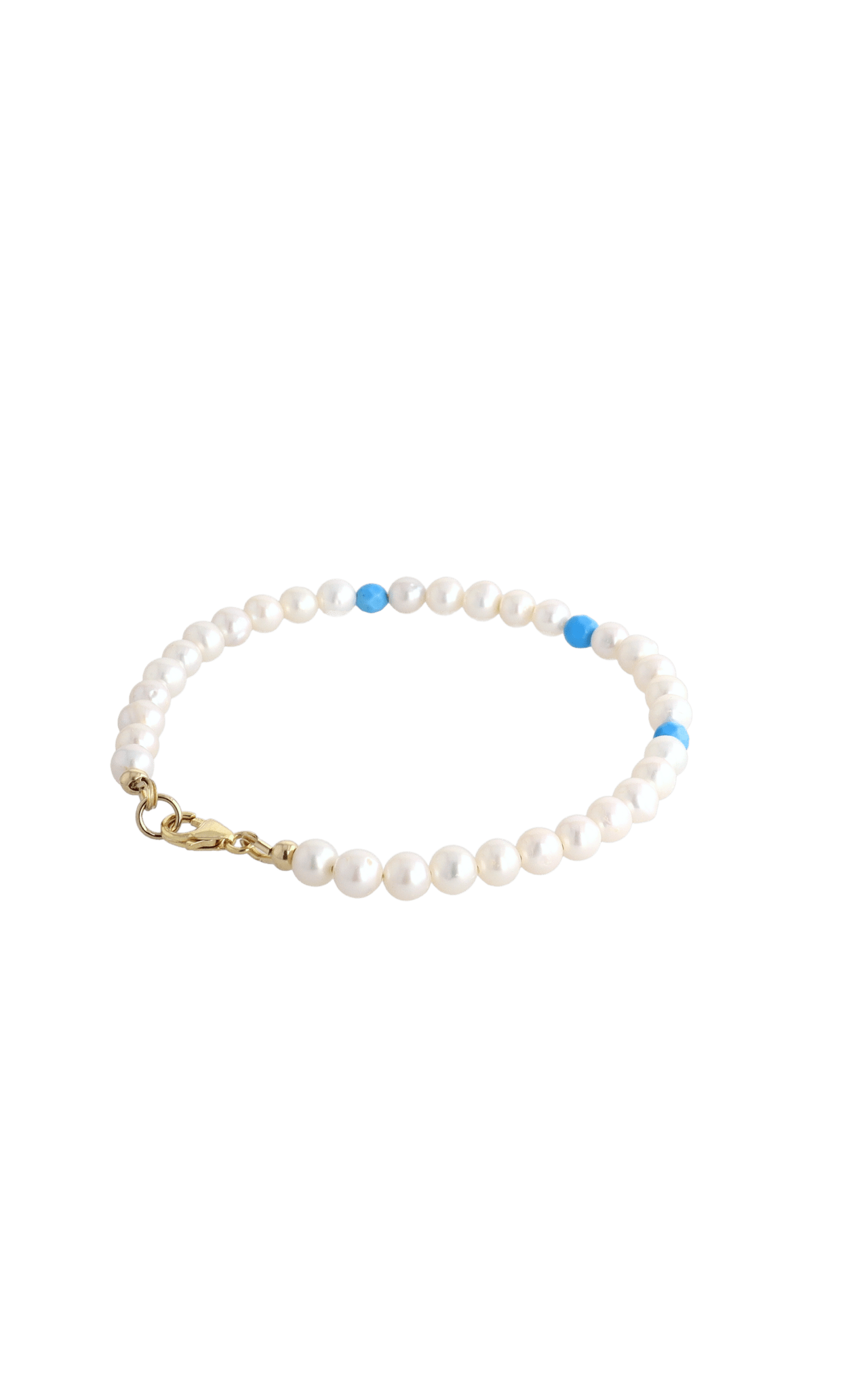 Peaceful Fresh Water Pearl and Turquoise Bracelet - Eat.Read.Love.