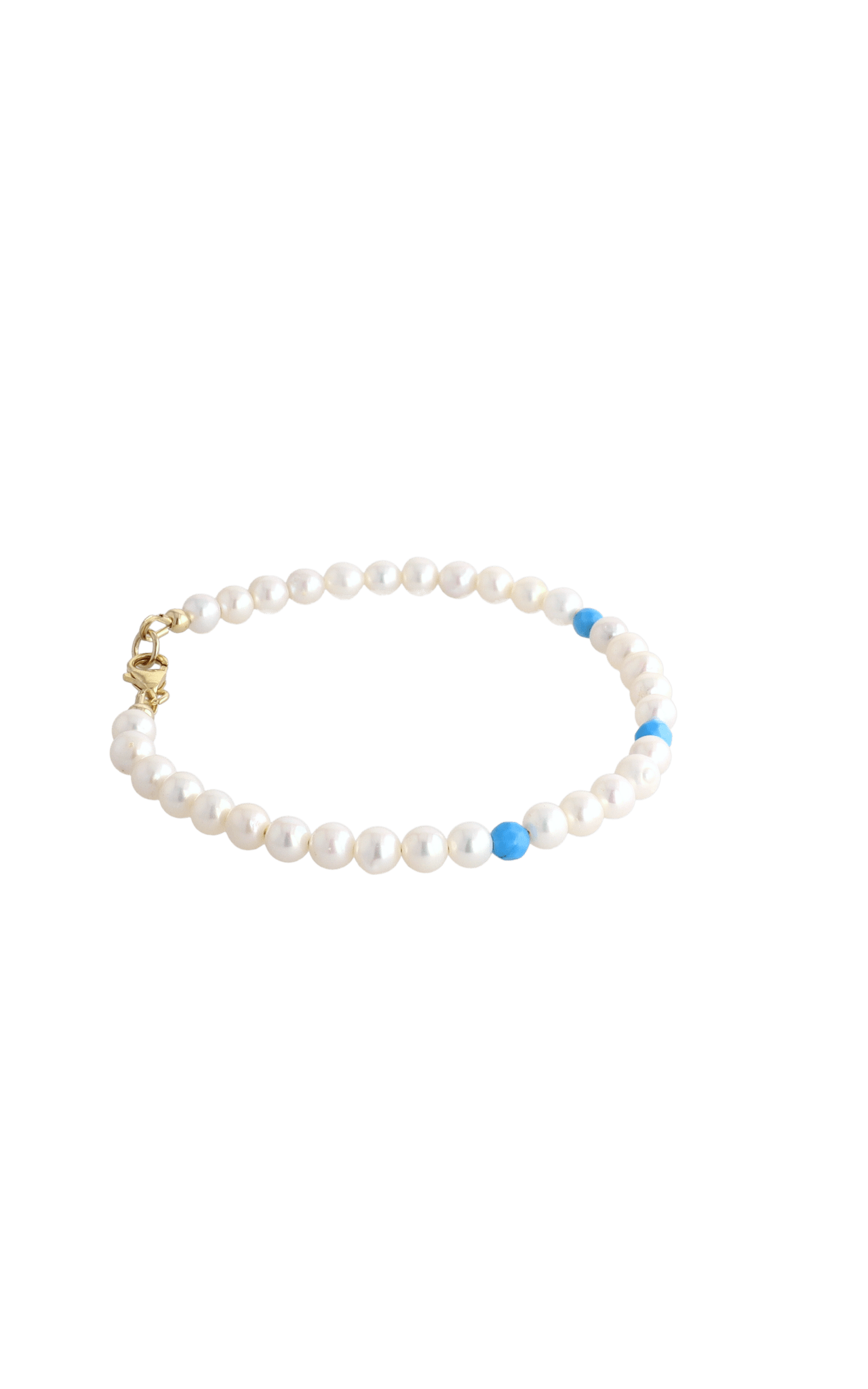 Peaceful Fresh Water Pearl and Turquoise Bracelet - Eat.Read.Love.