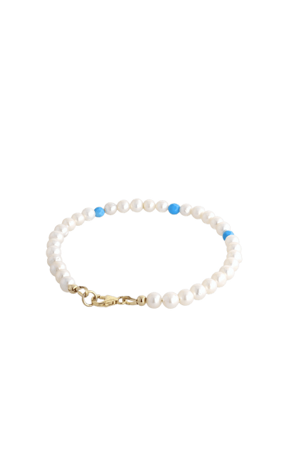 Peaceful Fresh Water Pearl and Turquoise Bracelet - Eat.Read.Love.