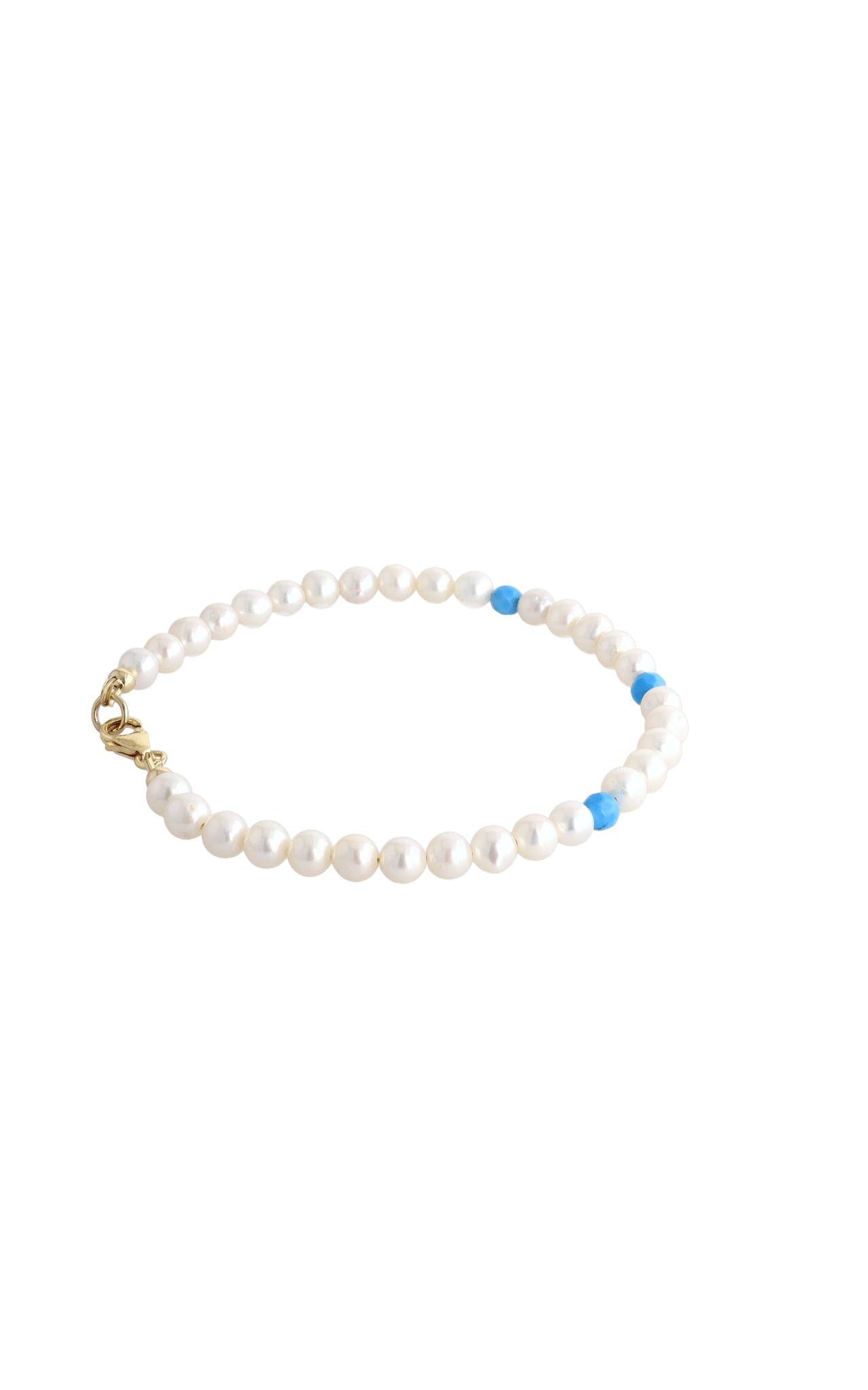 Peaceful Fresh Water Pearl and Turquoise Bracelet - Eat.Read.Love.