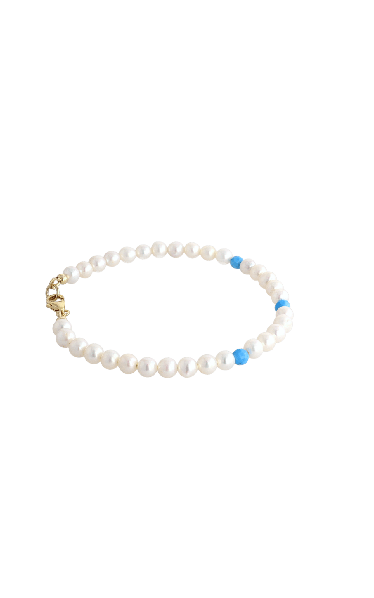 Peaceful Fresh Water Pearl and Turquoise Bracelet - Eat.Read.Love.