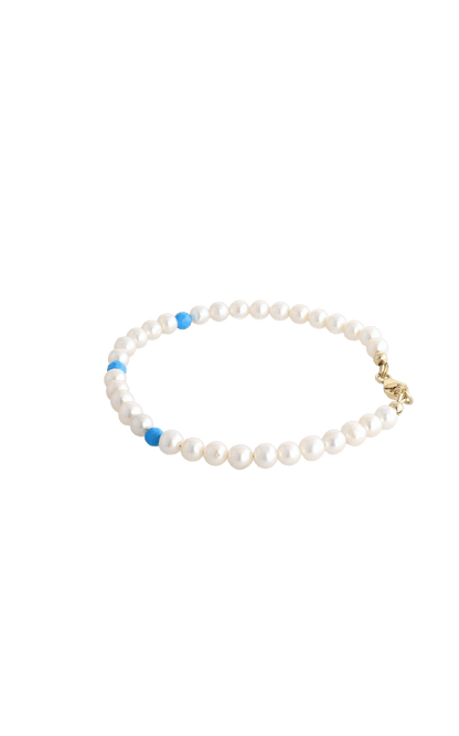 Peaceful Fresh Water Pearl and Turquoise Bracelet - Eat.Read.Love.