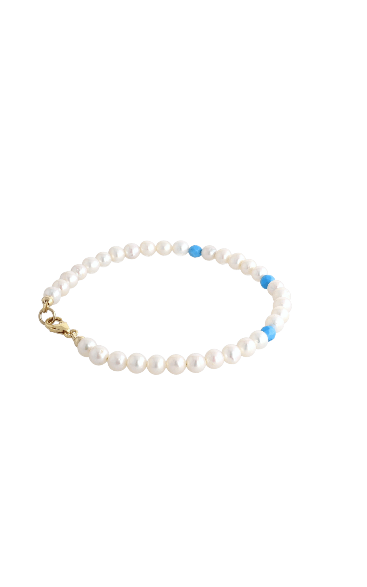 Peaceful Fresh Water Pearl and Turquoise Bracelet - Eat.Read.Love.