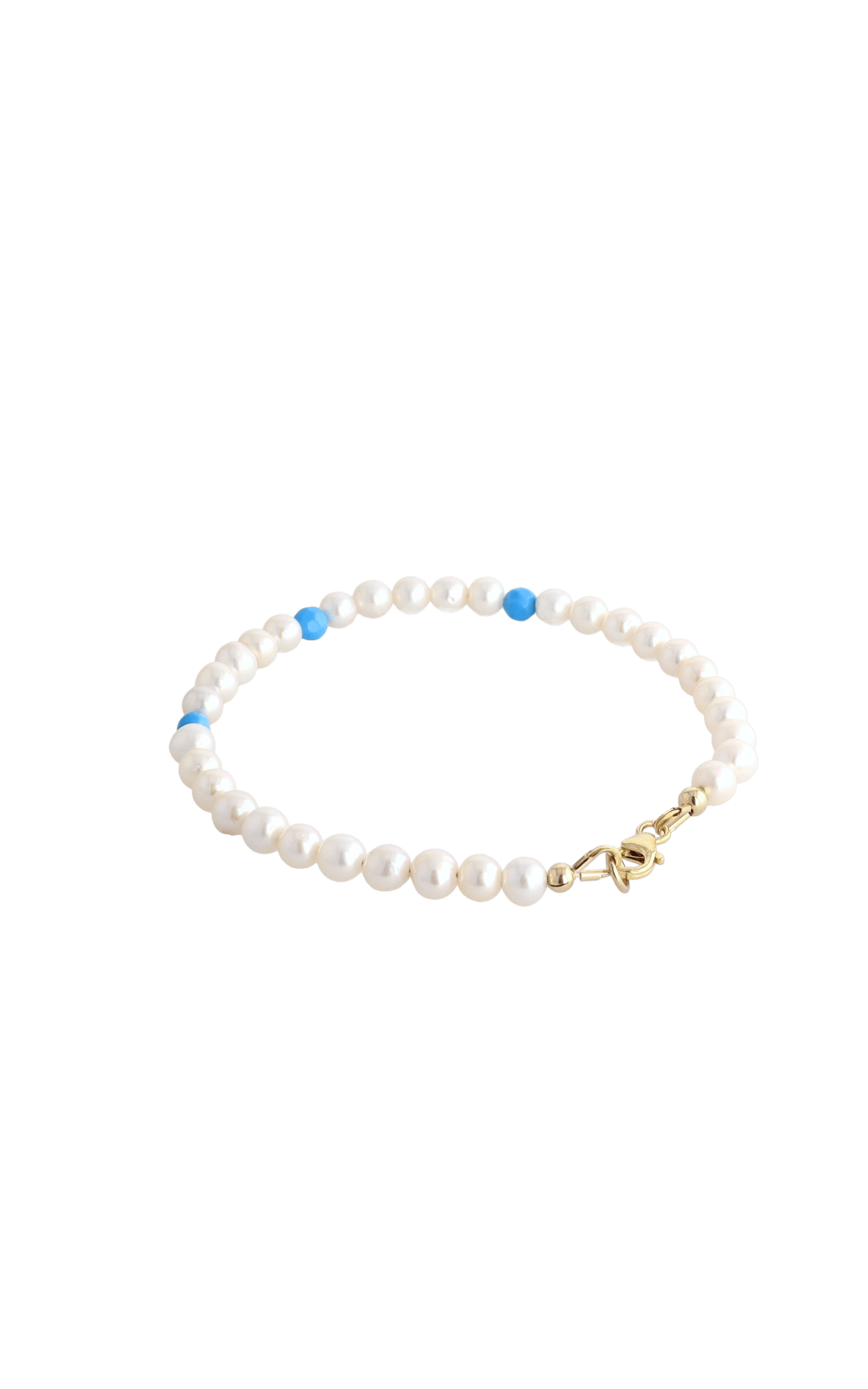 Peaceful Fresh Water Pearl and Turquoise Bracelet - Eat.Read.Love.