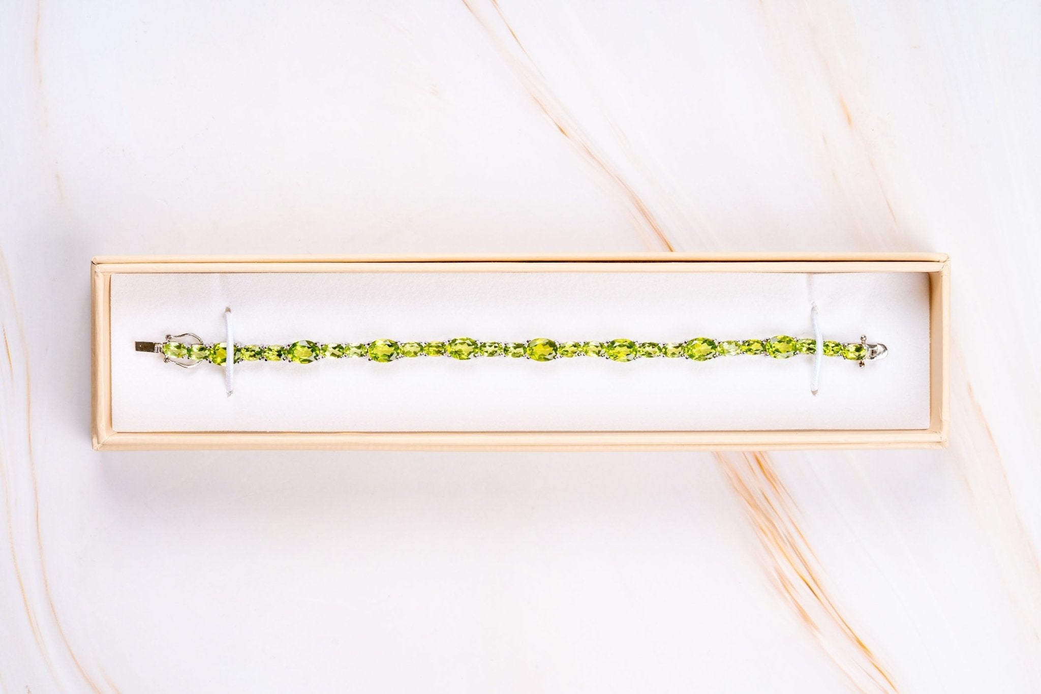 Peridot Faceted Sterling Silver Bracelet - Eat.Read.Love.