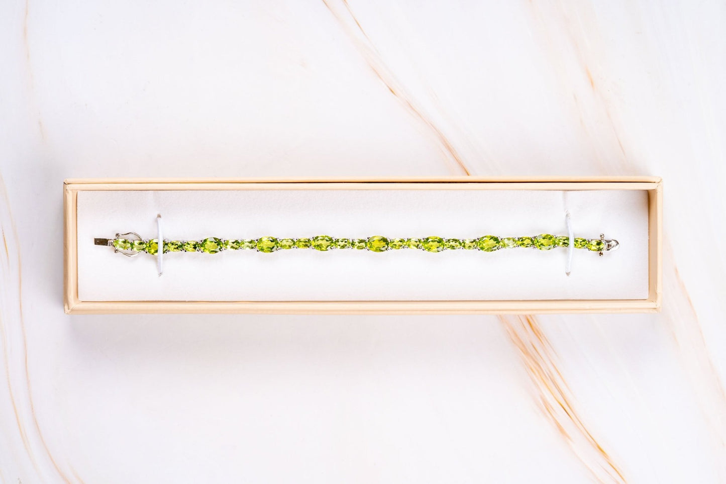 Peridot Faceted Sterling Silver Bracelet - Eat.Read.Love.