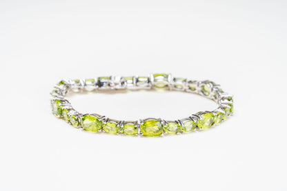 Peridot Faceted Sterling Silver Bracelet - Eat.Read.Love.