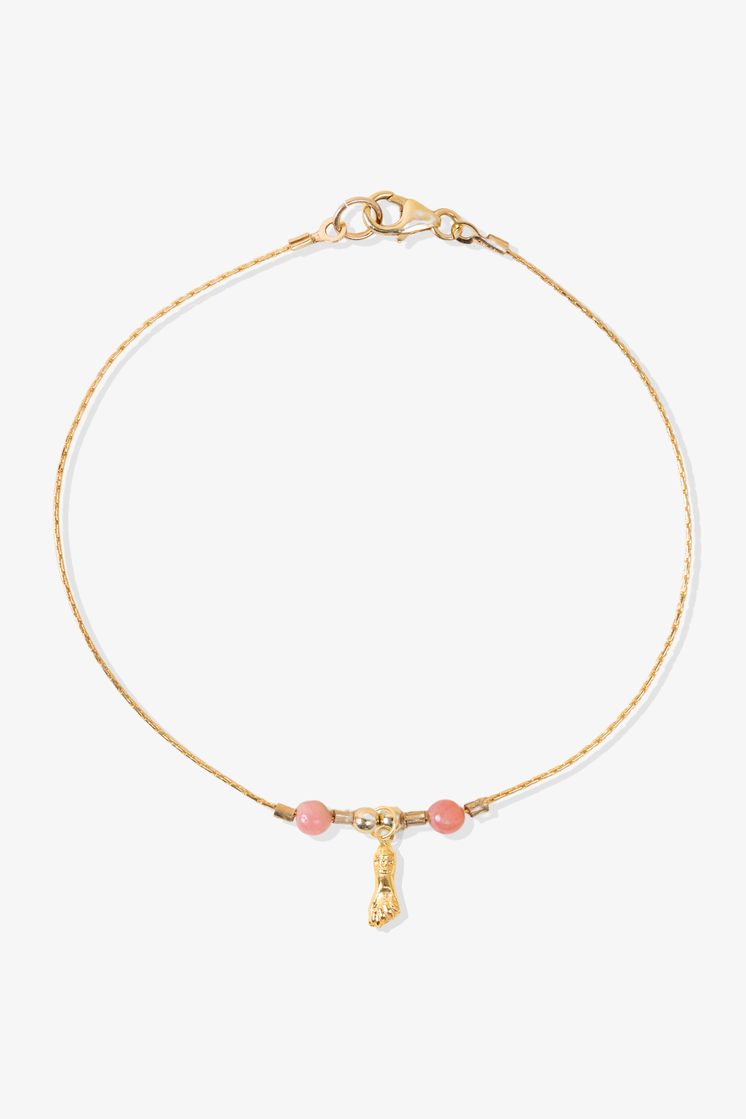 Power Pink Opal REAL Gold Bracelet With Charm