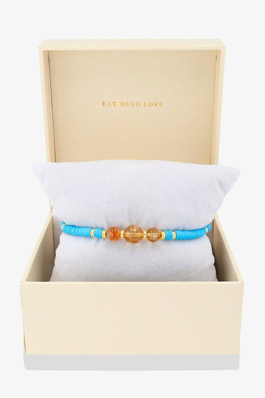 Power Fortune Clay Bracelet with Citrine and Gold Vermeil - Eat.Read.Love.